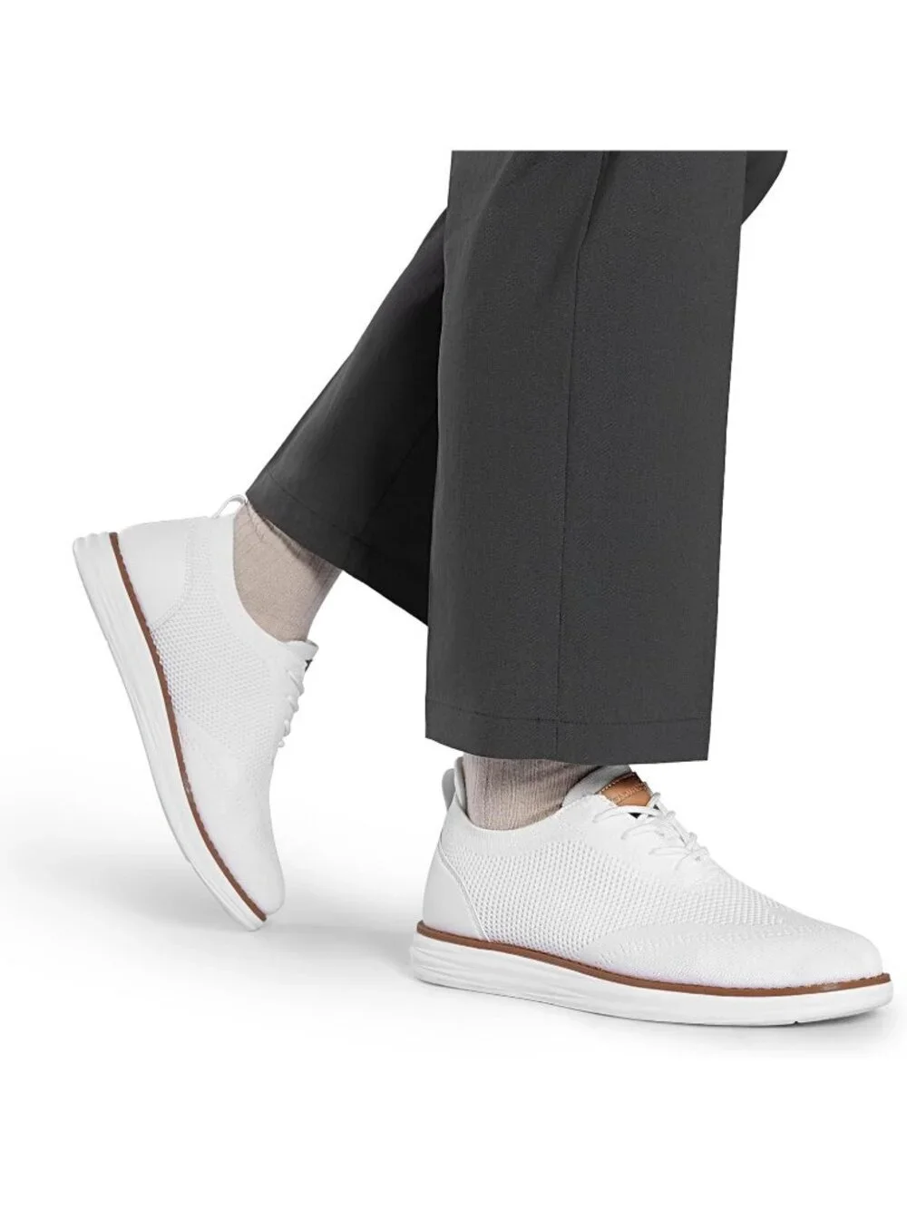 Bruno Marc Men's White Rubber Lace up Lightweight Casual Walking Sneakers